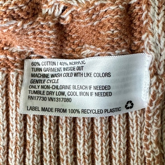NWT Knox Rose Orange/Cream Knit Sweater size Medium‎ - Picture 5 of 5